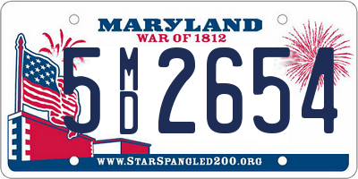 MD license plate 5MD2654