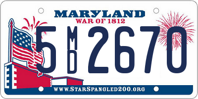 MD license plate 5MD2670