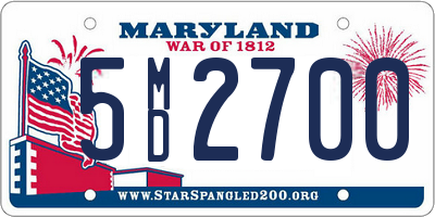 MD license plate 5MD2700