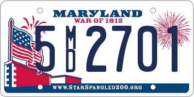 MD license plate 5MD2701