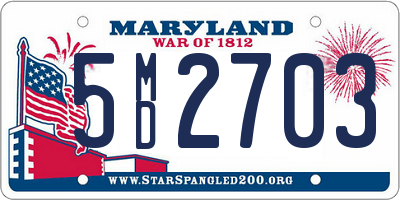 MD license plate 5MD2703