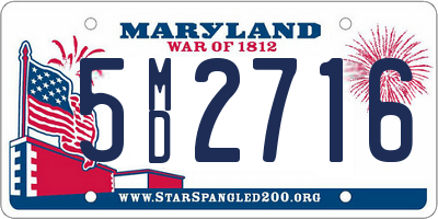 MD license plate 5MD2716
