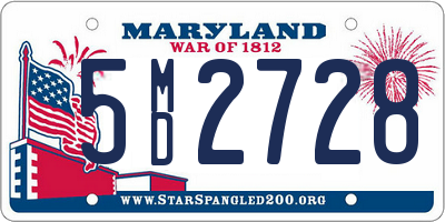 MD license plate 5MD2728