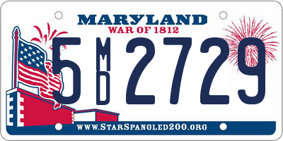 MD license plate 5MD2729