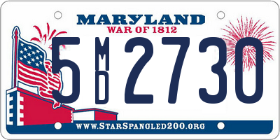 MD license plate 5MD2730