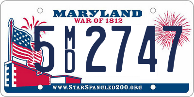 MD license plate 5MD2747