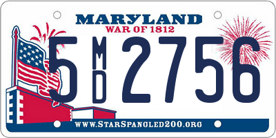 MD license plate 5MD2756