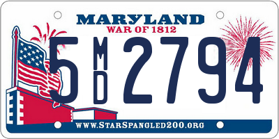 MD license plate 5MD2794