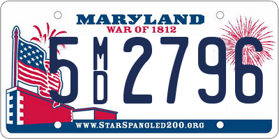 MD license plate 5MD2796