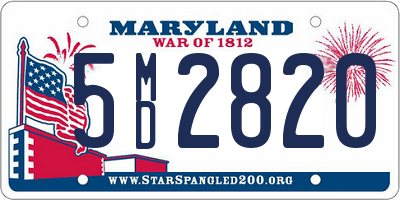 MD license plate 5MD2820