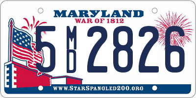 MD license plate 5MD2826