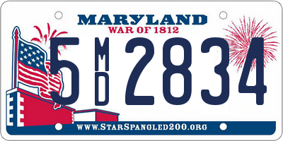 MD license plate 5MD2834
