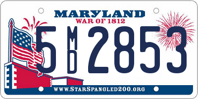 MD license plate 5MD2853