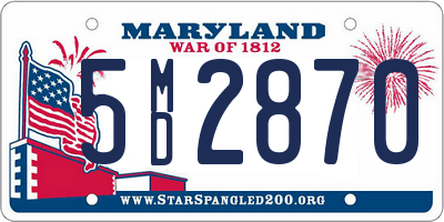 MD license plate 5MD2870