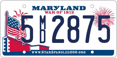MD license plate 5MD2875
