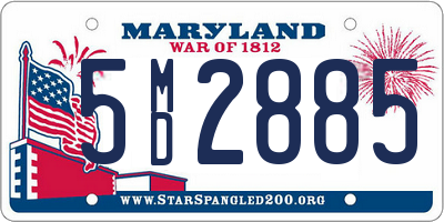 MD license plate 5MD2885