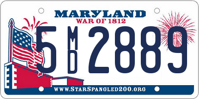 MD license plate 5MD2889
