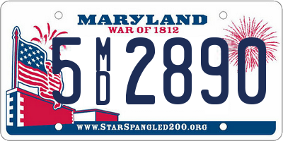 MD license plate 5MD2890
