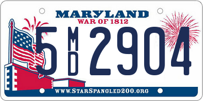 MD license plate 5MD2904