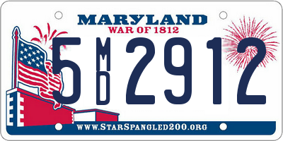 MD license plate 5MD2912