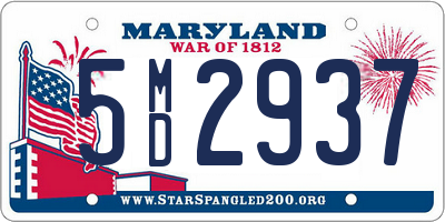 MD license plate 5MD2937