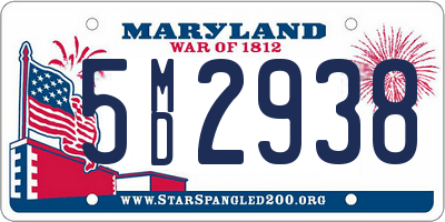 MD license plate 5MD2938