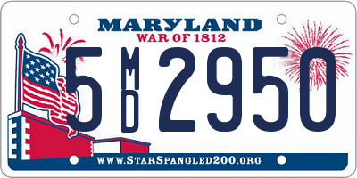 MD license plate 5MD2950