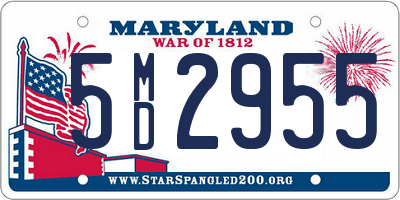 MD license plate 5MD2955