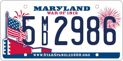 MD license plate 5MD2986