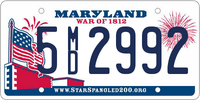 MD license plate 5MD2992