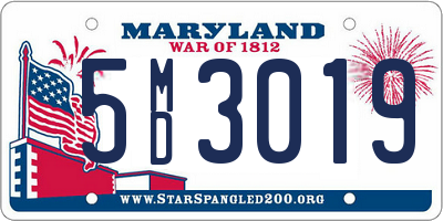 MD license plate 5MD3019