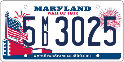 MD license plate 5MD3025