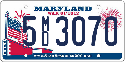 MD license plate 5MD3070