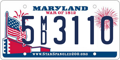 MD license plate 5MD3110