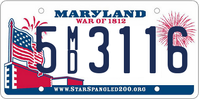 MD license plate 5MD3116