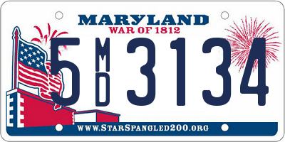 MD license plate 5MD3134