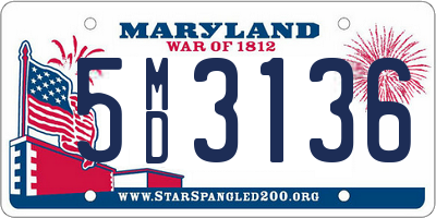MD license plate 5MD3136