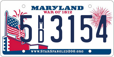 MD license plate 5MD3154
