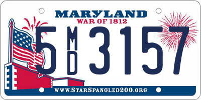 MD license plate 5MD3157