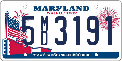 MD license plate 5MD3191