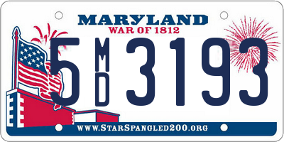 MD license plate 5MD3193