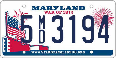 MD license plate 5MD3194