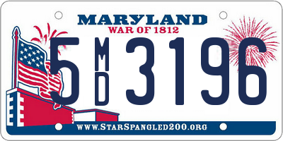 MD license plate 5MD3196