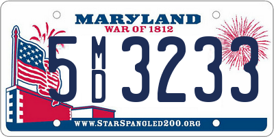 MD license plate 5MD3233