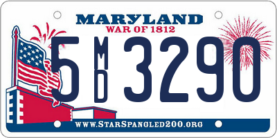 MD license plate 5MD3290