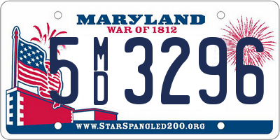 MD license plate 5MD3296