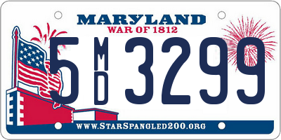 MD license plate 5MD3299