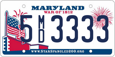 MD license plate 5MD3333