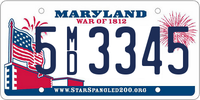 MD license plate 5MD3345
