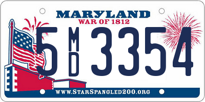 MD license plate 5MD3354